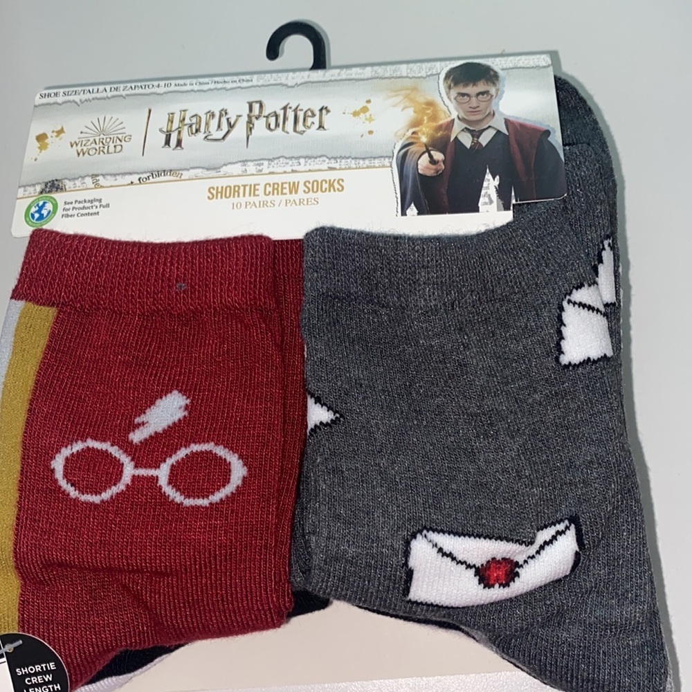 Harry Potter Women's‎ Graphic Crew Socks Socks, 10-Pack, Sizes 4-10 NEW x 3